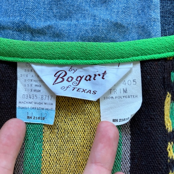70s vintage blanket southwest bogart of texas tie vest - Picture 2 of 4